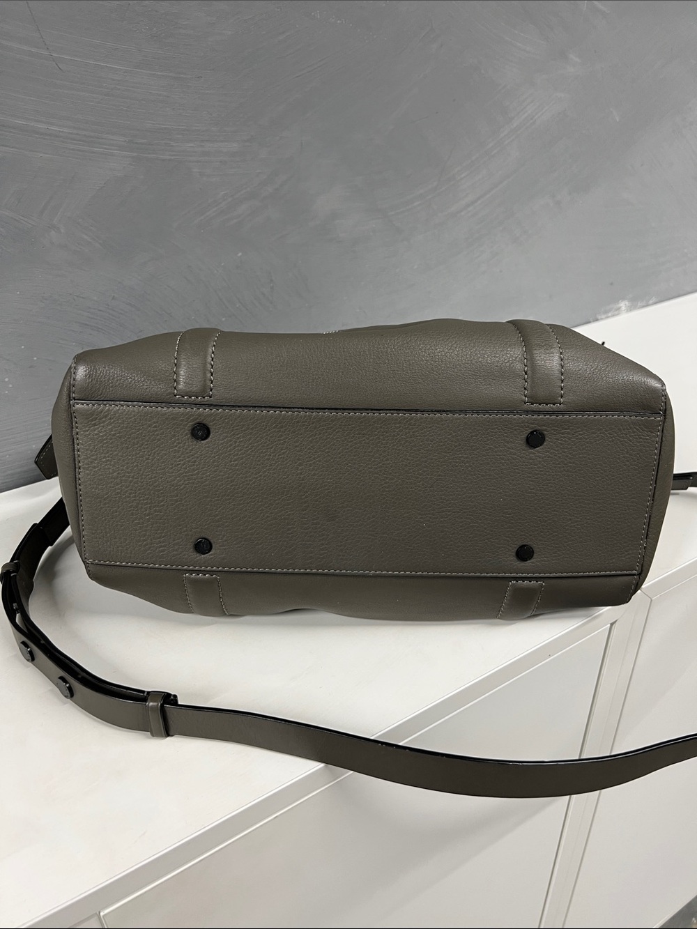 Rag & Bone Leather Crossbody Satchel in Olive Gray - Picture 7 of 16